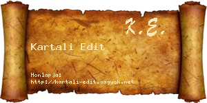 Kartali Edit névjegykártya
